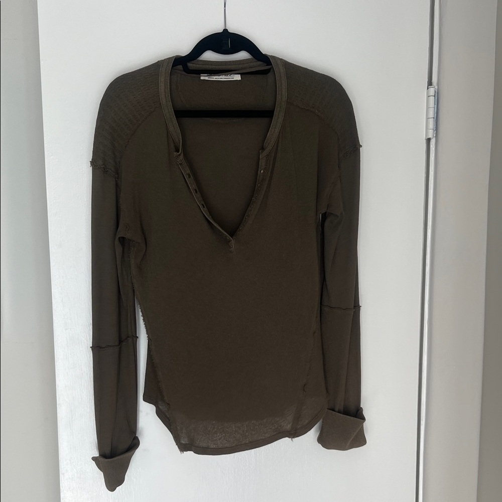 We The Free Khaki Long Sleeve Tee